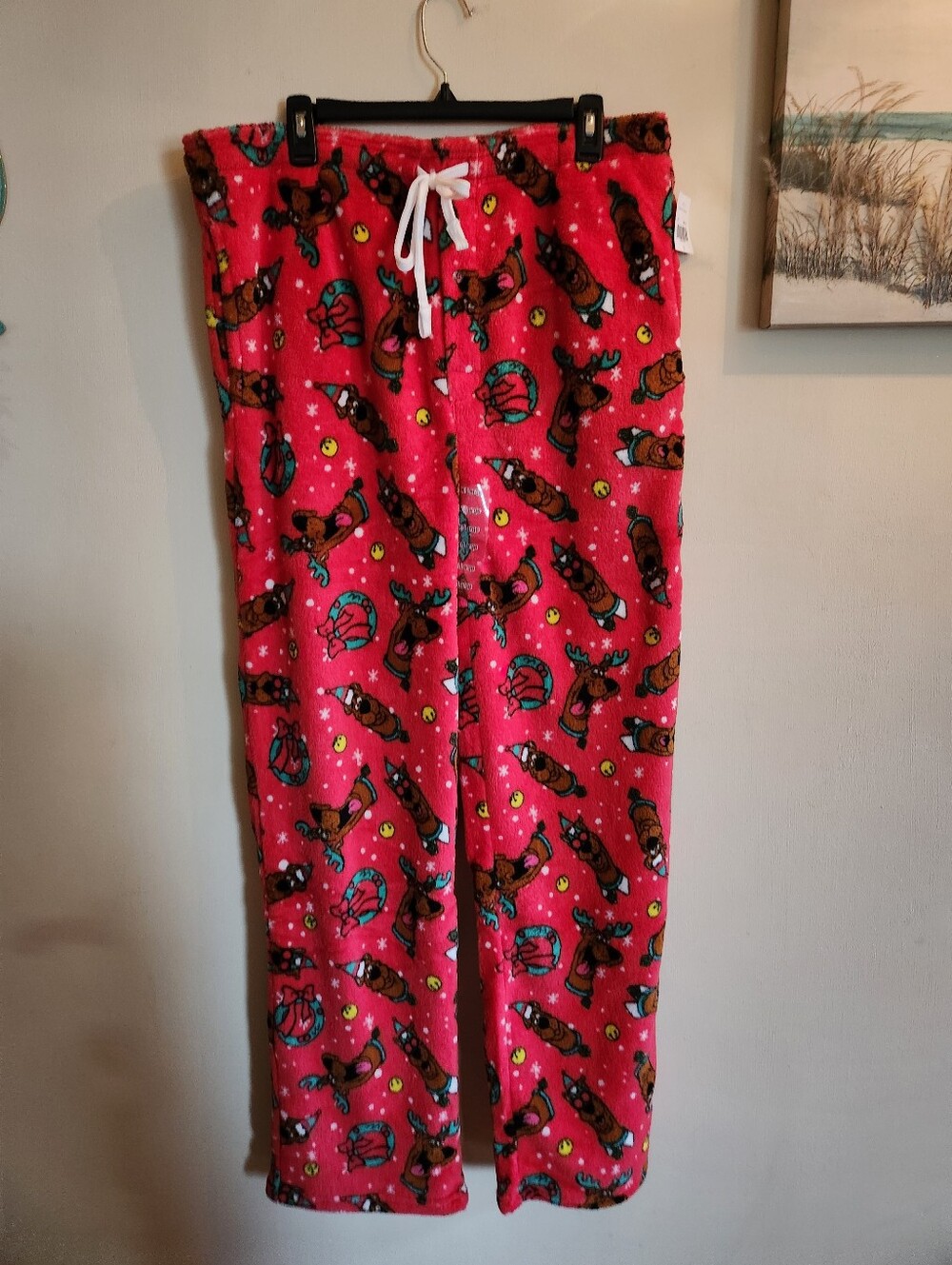Scooby Doo Christmas Fleece Pajama Pants Red XL NWT